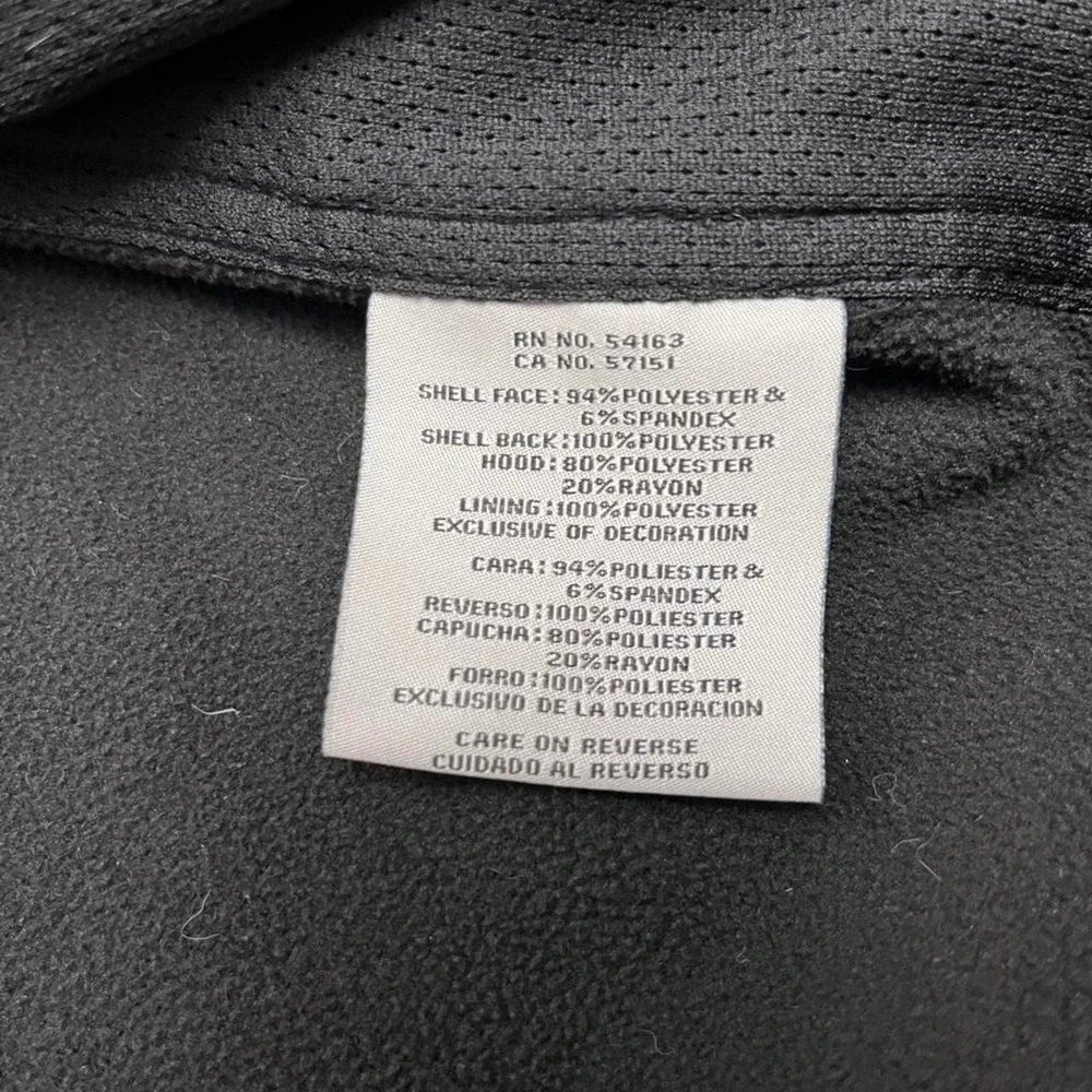 Levi's black soft shell jacket with snap button closure